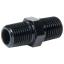 Adapter, Straight, 1/8 in NPT Male to 1/8 in NPT Male, Aluminum, Black Anodized, Each